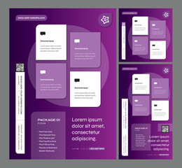 StarterPack in Purple Gradient for Quicker Promotion Needs - Modern lights designs for Flyer, Social Media Post Feed & Story