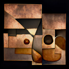 Abstract in copper, bronze and gold #33/400