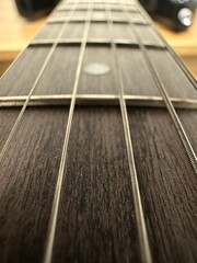 close up of a guitar