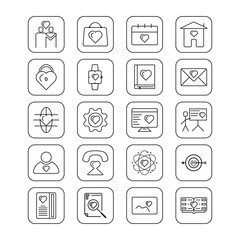 Set of love icon with corporate symbols