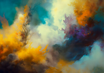 Obraz na płótnie Canvas Colourful smoke illustration, Generative, Generative AI, Artificial Intelligence 