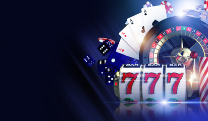 Obraz premium 3D Online Casino Gaming Concept Illustration
