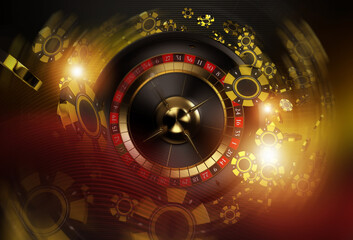 Casino Roulette Wheel Spin Concept 3D Illustration