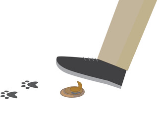 犬の糞を踏む人