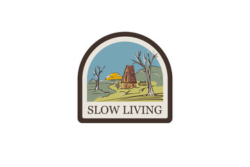 slow living ilustration logo