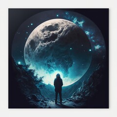 Obraz na płótnie Canvas Face à la lune