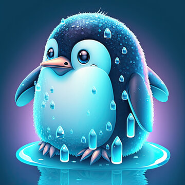 Cute ICY Peguin Cartoon Design 