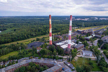 Katowice, Poland. The most characteristic objects in the city in Silesia. Famous buildings, architecture and objects in Katowice in beautiful summer weather.