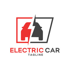 Electric Car Simple Logo Vecktor