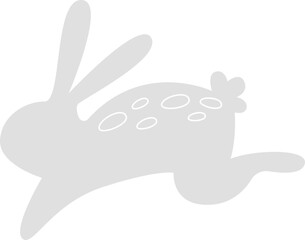 Hand drawn decorative abstract bunny flat icon