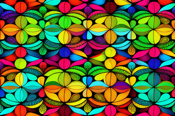 Fototapeta na wymiar Floral Colorful Pattern