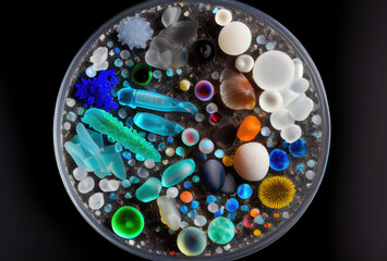 Fototapeta na wymiar Microplastics in a petri dish