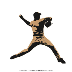silhouette of a person playing baseball vector illustration