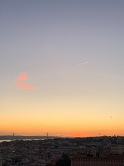 sunset over the city