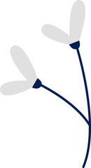 Decorative hand drawn plant branches flat icon