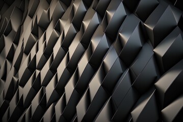 To produce a Polished wall, tiles are set in a certain pattern. Constructed from futuristic-looking black bricks in the shape of a diamond. Generative AI