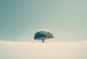 A Serene AI-Generated Render of a Minimal Natural Landscape with Reflections of Light and Color