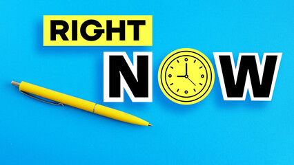 Right now is shown using the text