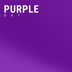 Studio shot of illustrative purple day text over purple background, copy space
