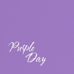 Composition of purple day text on purple background with copy space