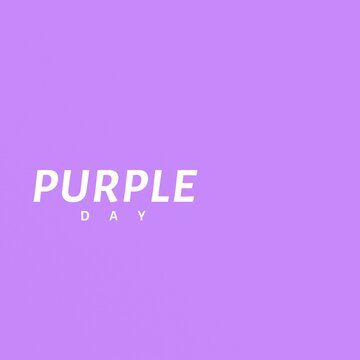 Studio shot of purple day text isolated over purple background, copy space
