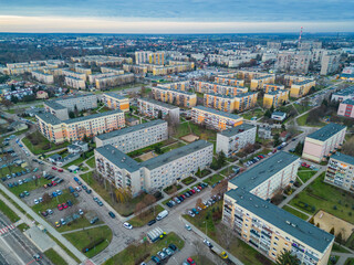 View at Pabianice city from a drone
