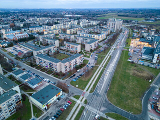 Fototapeta premium View at Pabianice city from a drone 