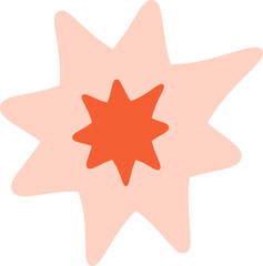 Hand drawn abstract star doodle element flat icon