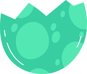 Broken eggshell flat icon Exotic egg