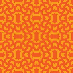 seamless orange victorian geometric pattern with mosaic ornament