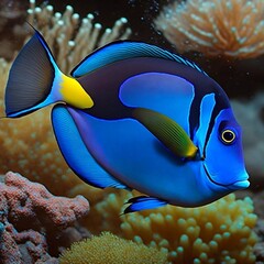 Fototapeta na wymiar Blue tang Fish 