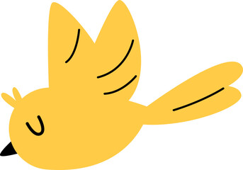 Funny cartoon bird in glasses flat icon