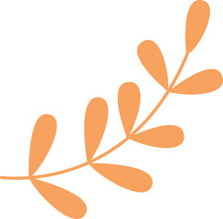 Decorative hand drawn plant leaf flat icon