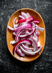 Chopped onion in bowl.