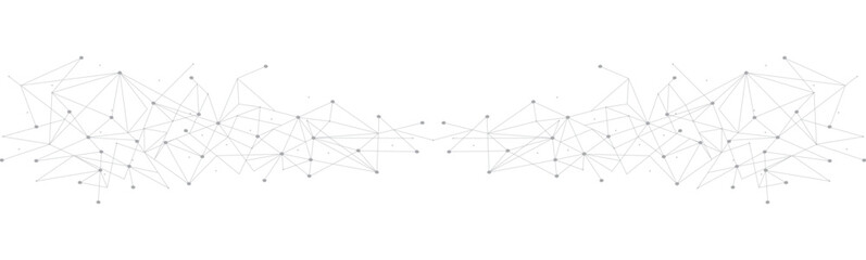 Grey network. Abstract connection on white background. Network technology background with dots and lines for desktop. Ai background. Modern abstract concept. Line background, network technology