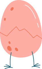 Cute egg with animal inside flat icon