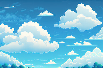 cloudy blue sky backdrop. Generative AI