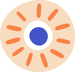 Hand drawn abstract flower flat icon
