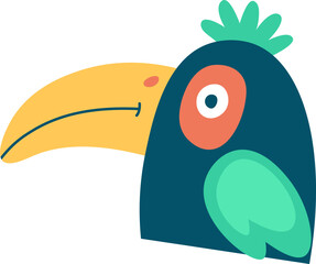 Toucan flat icon Cute exotic bird