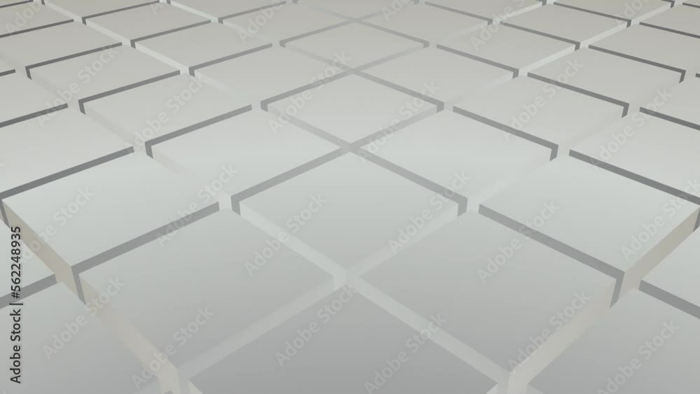 Poster looping abstract background of divergent cubes. 3d rendering.