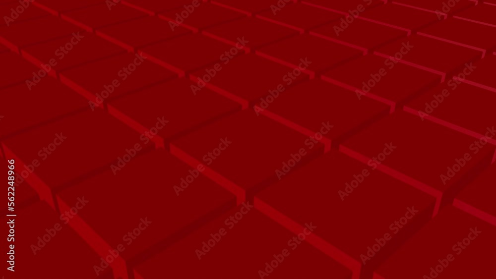 Poster looping abstract background of divergent cubes. 3d rendering.