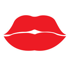 Fototapeta na wymiar simple flat red lips mouth shape