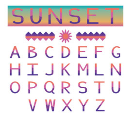 A modern wavy stripe alphabet font made from capital letters. Posters, advertising, motivational card, greeting cards, creative typographic font.