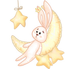 drawing of plush textile toys. High quality photo