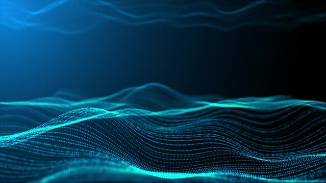 abstract blue wave animation background seamless loop