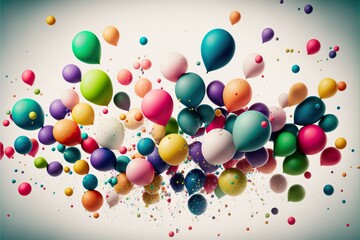 balloons on a white background created with Generative AI technology