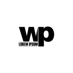 Letter WP simple logo design vector