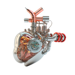 illustration d'un cœur artificiel pour les personnes ayant besoin d'une greffe - illustration IA