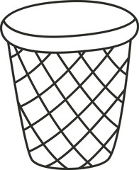 Basket for trash flat icon