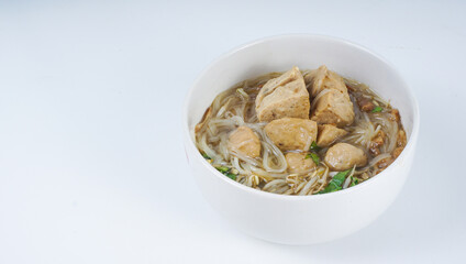 Top View - Indonesian Famous Foodstreet Bakso or Meatballs